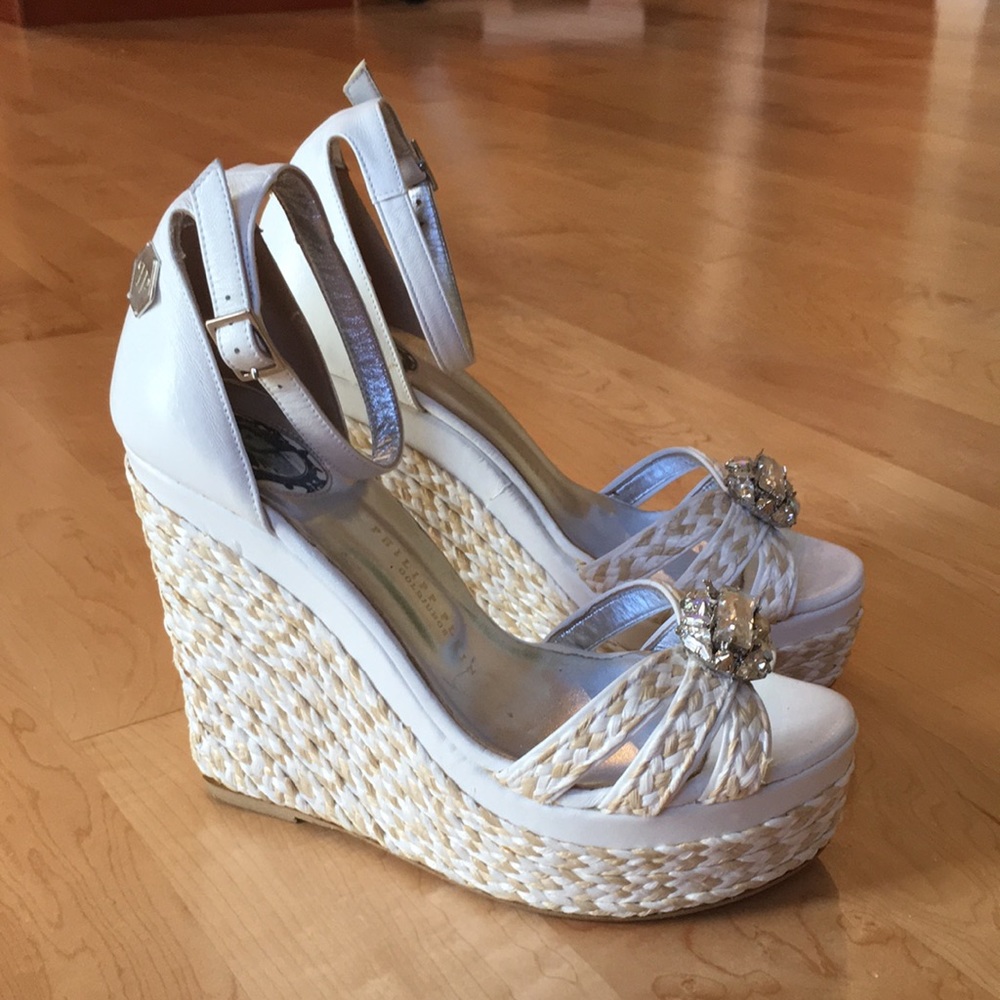 Philipp Plein GOLDJUNGE Collection Wedge Sandals